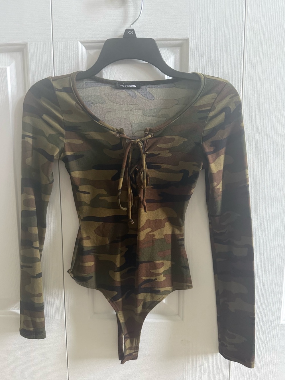 Green Camo Long Sleeve Bodysuit XS Womens